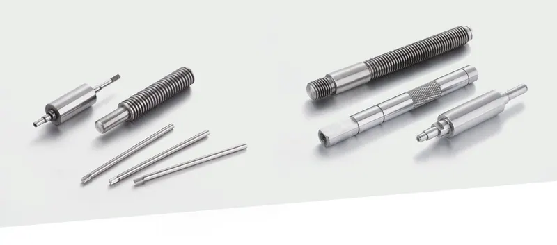 Threaded and knurled shafts from the power tool section of the MICRO catalogue