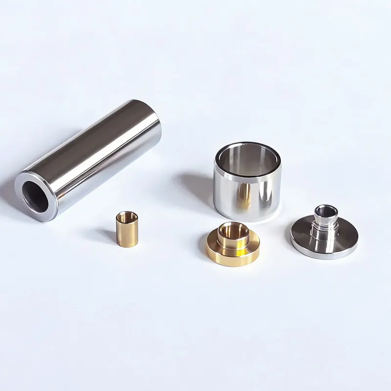 Silver- and gold-coloured bushings, sleeves and flanged spacers