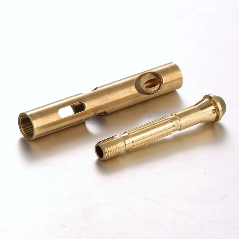 Gold-coloured tubes with cross holes