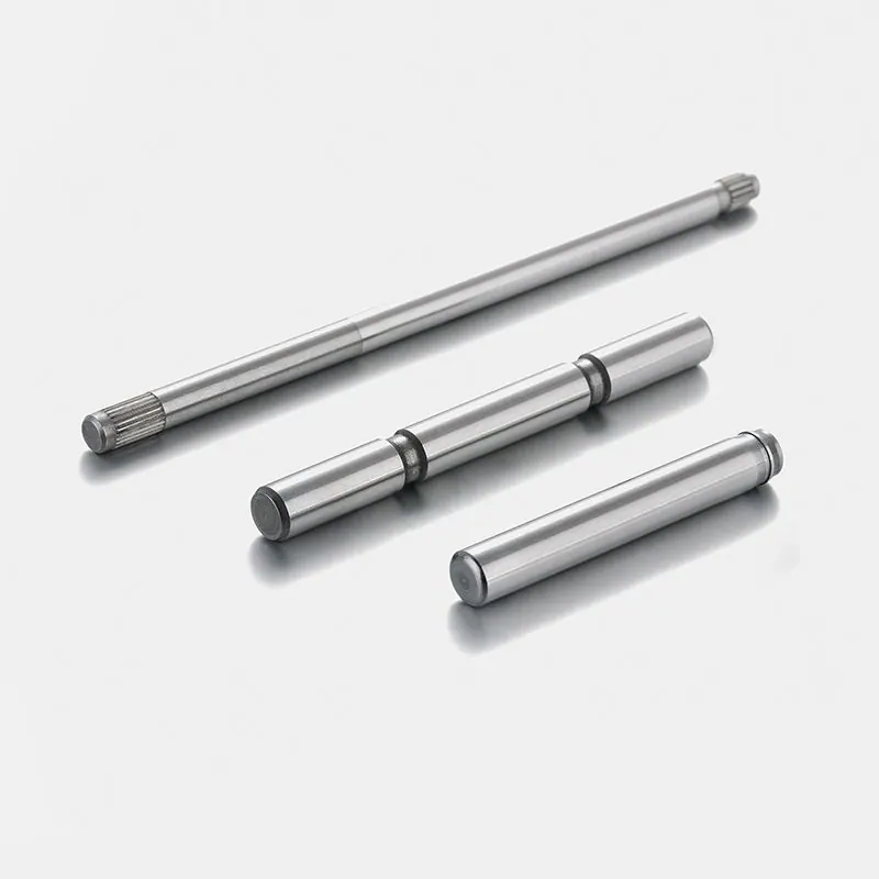 Long shaft with circlip grooves and shorter shafts